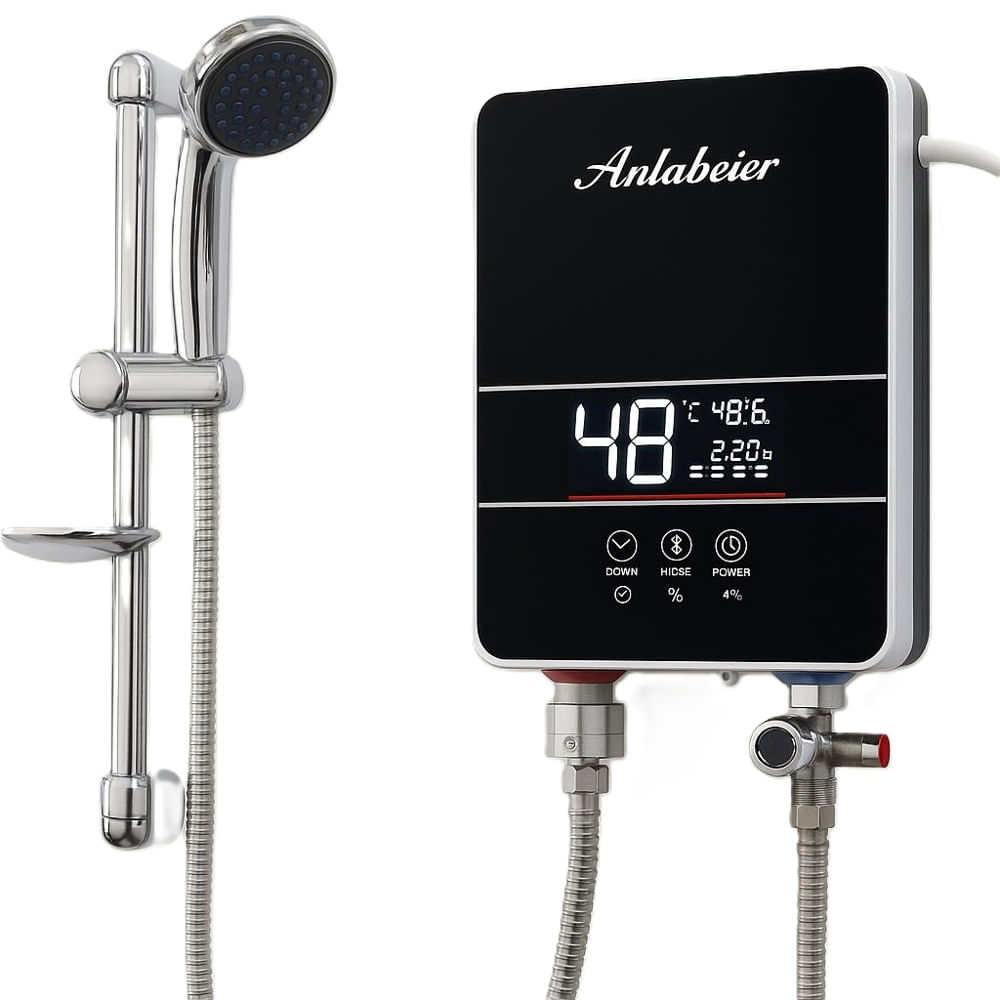 Calentador de Agua Eléctrico Instantáneo Touch Panel Negro