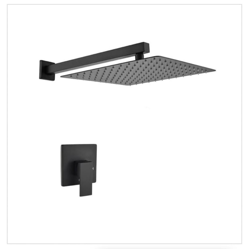 Combo Set Mezcladora y Ducha 8 pulgadas Acero Inoxidable NEGRO MATE