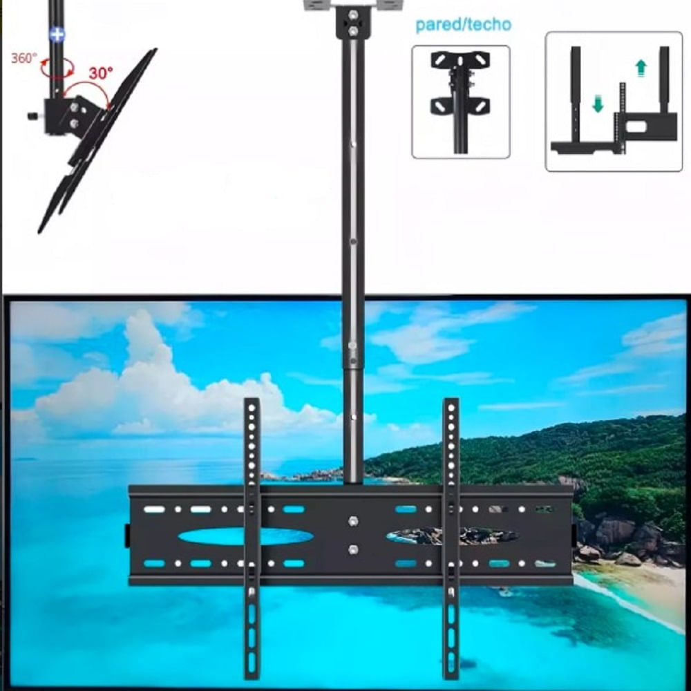 Rack 32 a 72 pulgadas De Techo para tv Colgante o Pared Negro