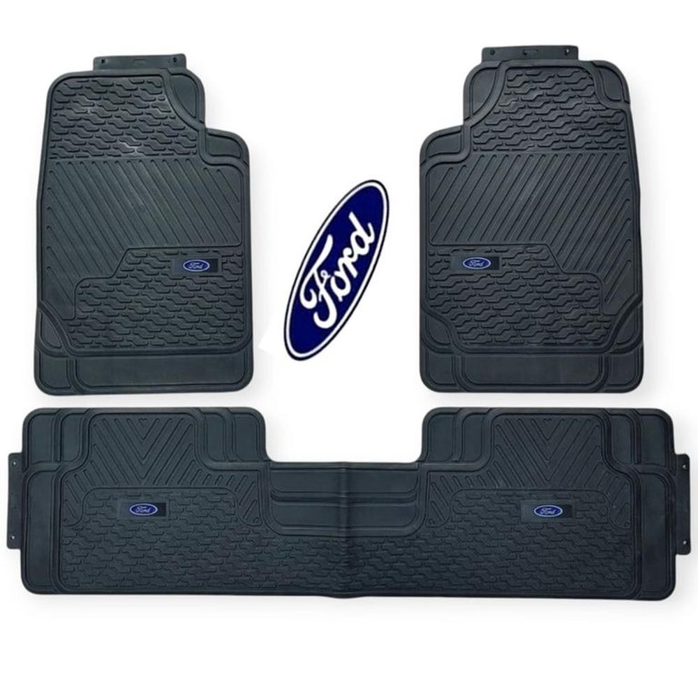 Piso De Jebe PVC Universal 3 Piezas Auto Camioneta Ford