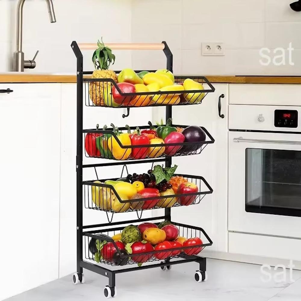 Carrito Organizador Verdulero Negro