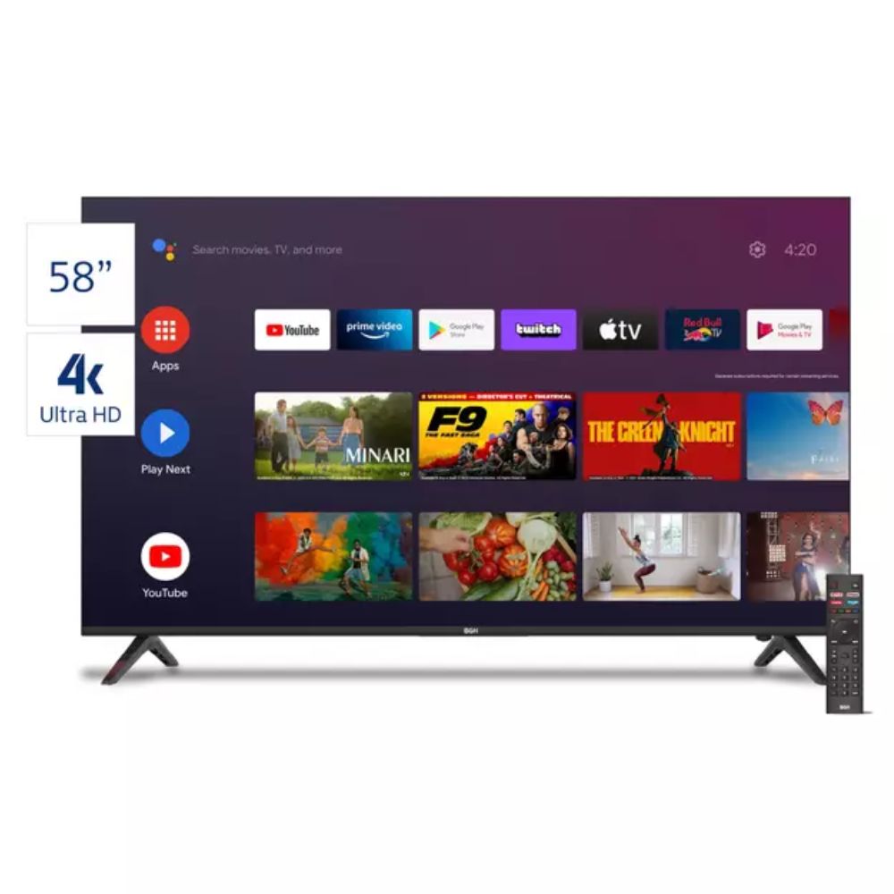 TELEVISOR BGH 58 UHD 4K SMART TV ANDROID TV SIN BORDES B5824UK6AIP