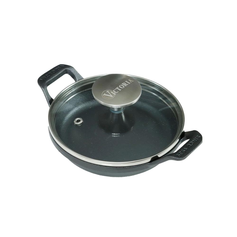 Cazuela Esmaltada Hierro Fundido 14 Cm Con Tapa Vidrio