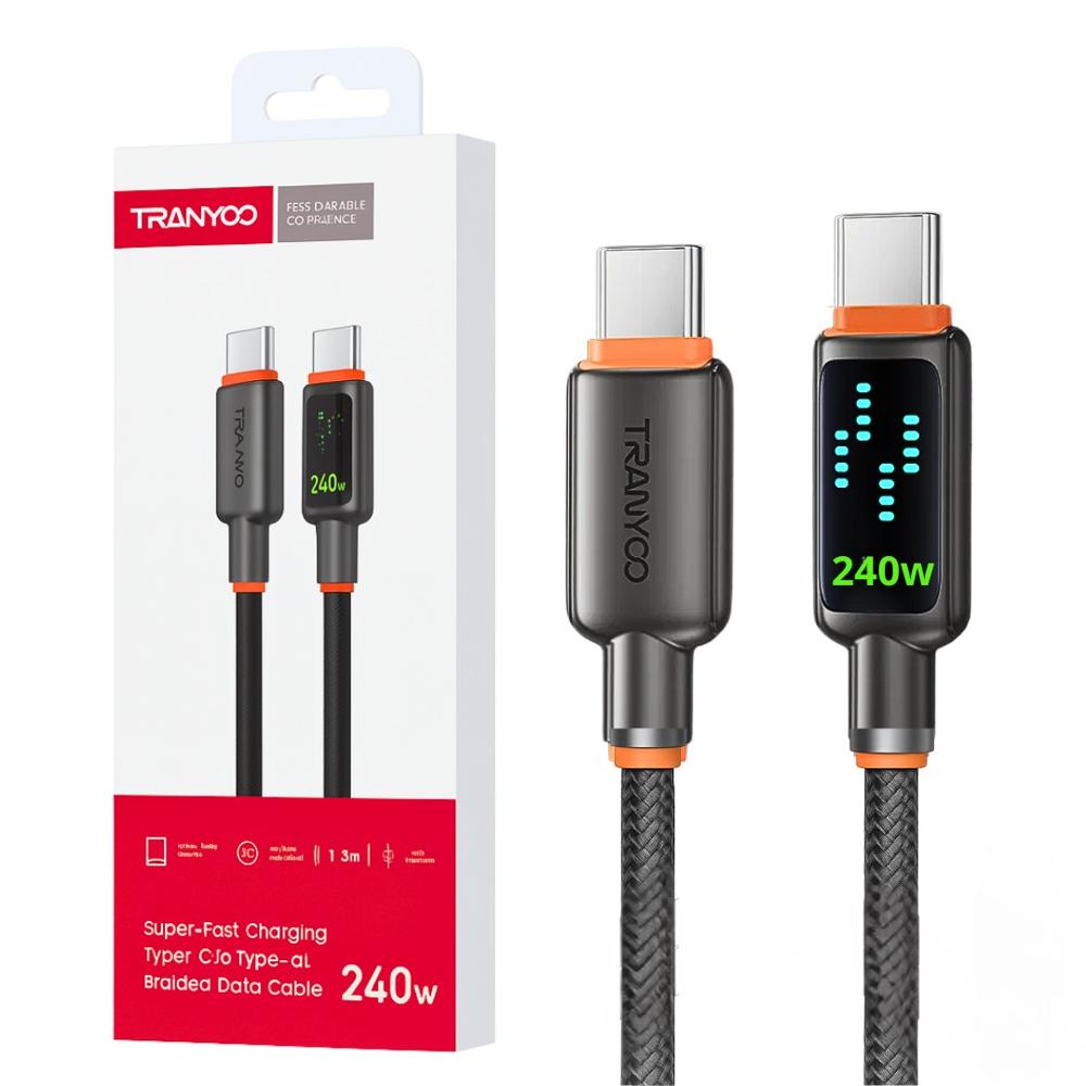 Cable USB-C a USB-C 240W con LED Dinámico y Chip E-Marker 1.2 m CC-8