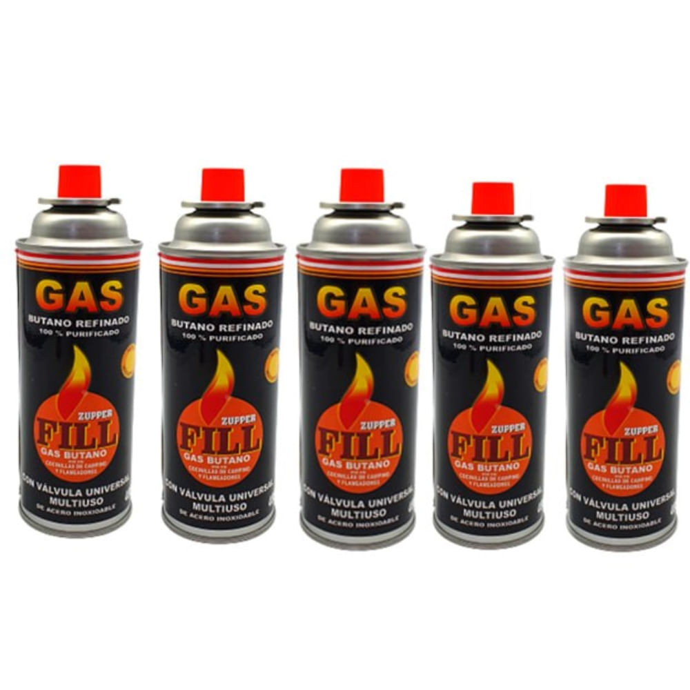 5 Gas Butano Ultra Refinado Valvula Universal Cocinillas Fill