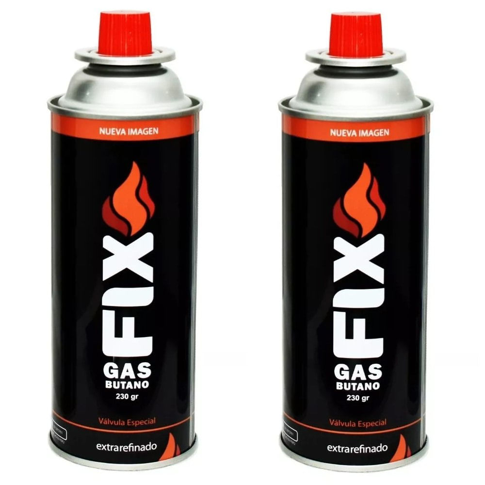 2 Gas Butano FIX Ultra Refinado Valvula Universal Cocinillas Flameador