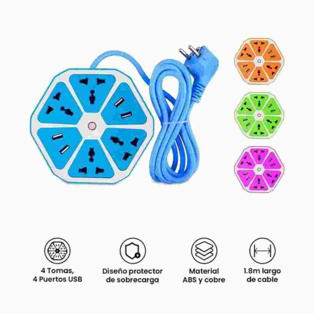 Extensión Hexagonal con Puertos Usb