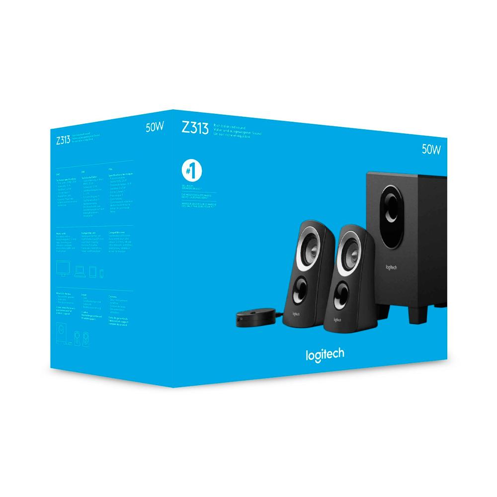 PARLANTE LOGITECH Z313 BLACK 25W CONECTIVIDAD 3.5 SUBWOOFER DIGITAL 2.1