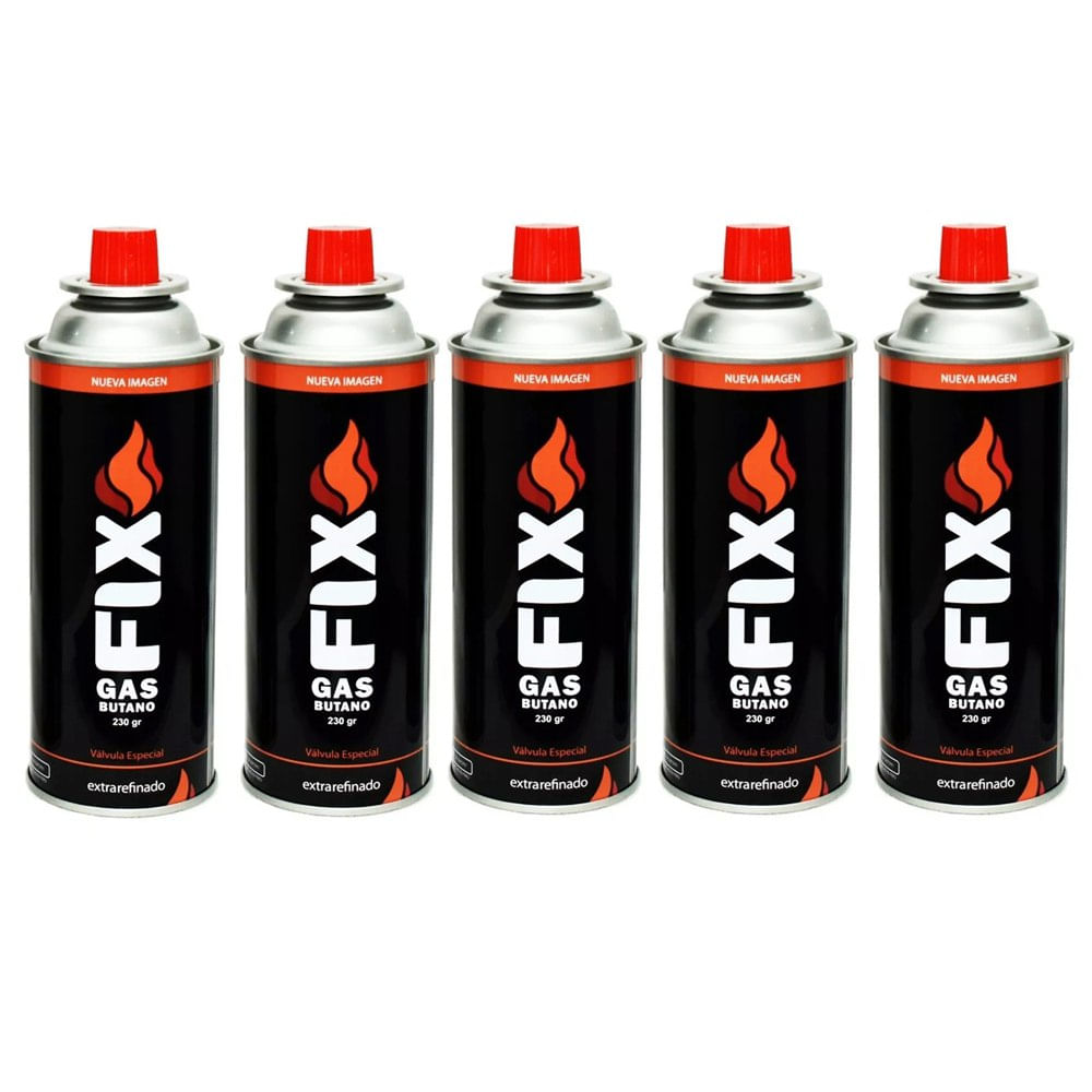 5 Gas Butano FIX Ultra Refinado Valvula Universal Cocinillas Flameador