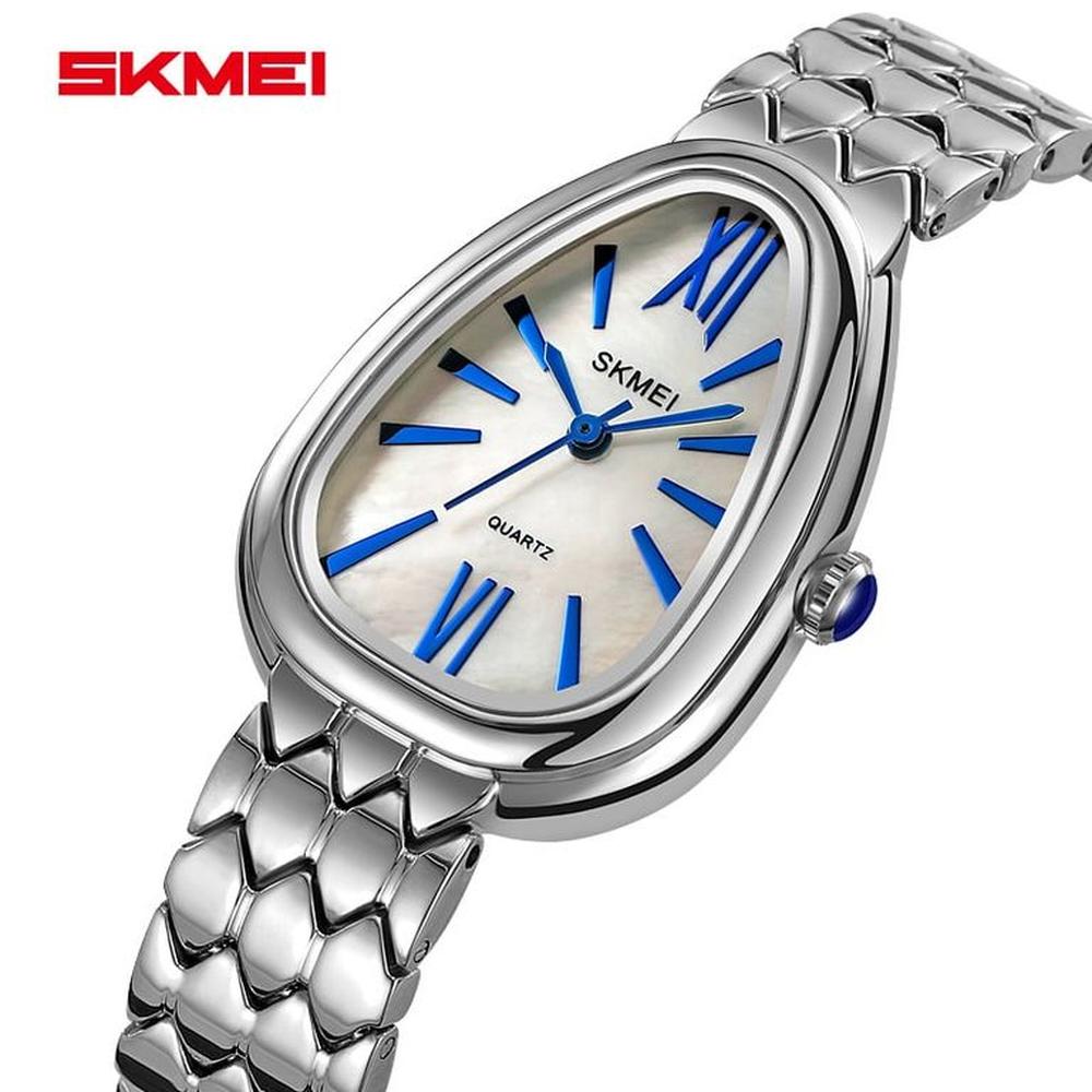 RELOJ SKMEI 2332 PLATEADO CORREA ACERO SOLIDO PARA MUJER