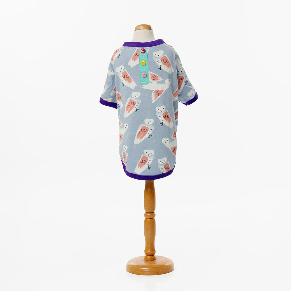 Polo Estampado Animale Pets Lechuzas Celeste T0