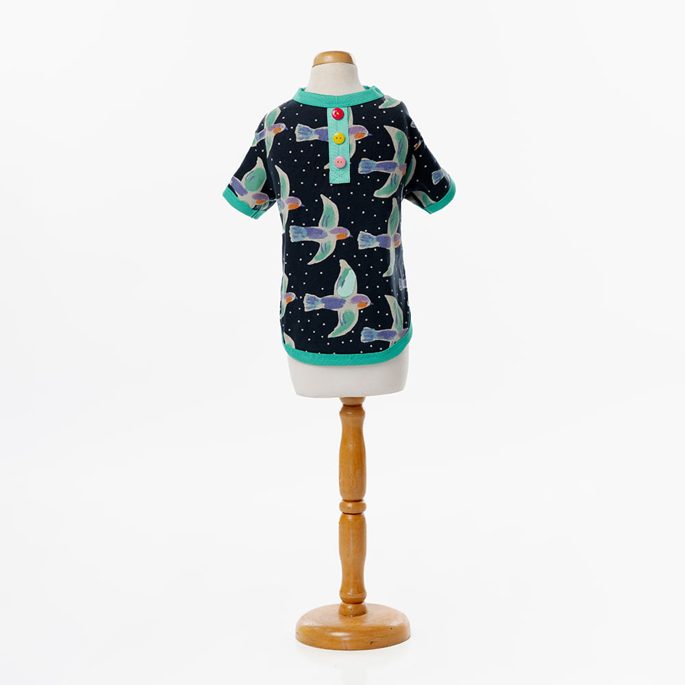 Polo Estampado Animale Pets Golondrinas Azul T1