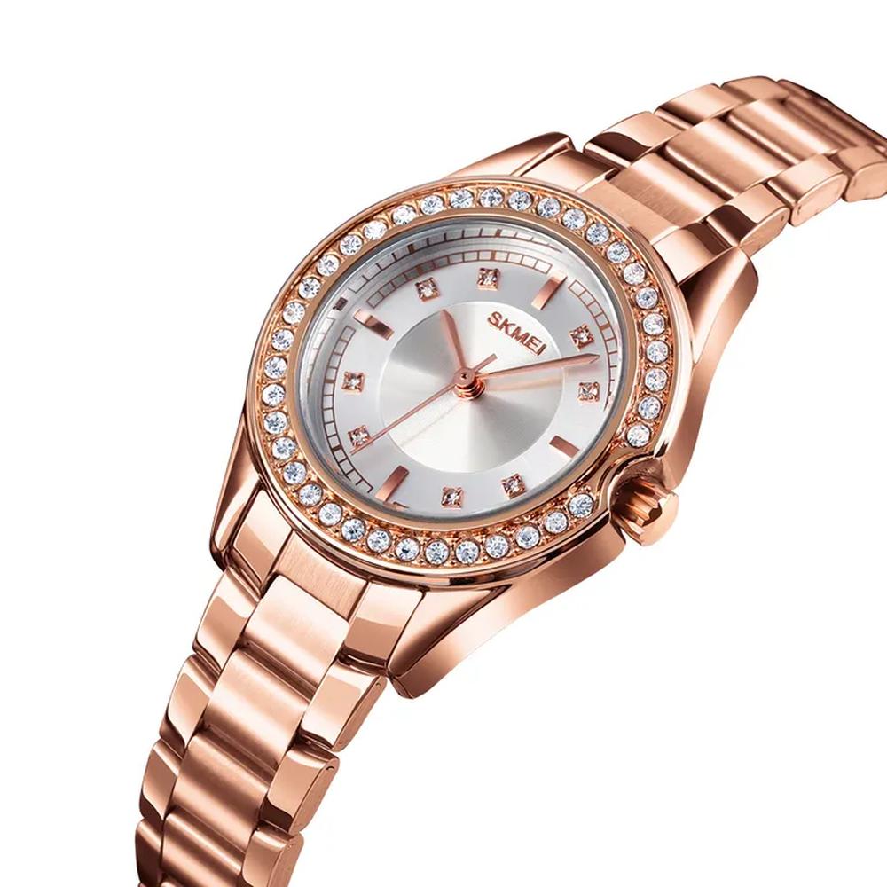 RELOJ SKMEI 1534 ORO ROSA CORREA ACERO PARA MUJER