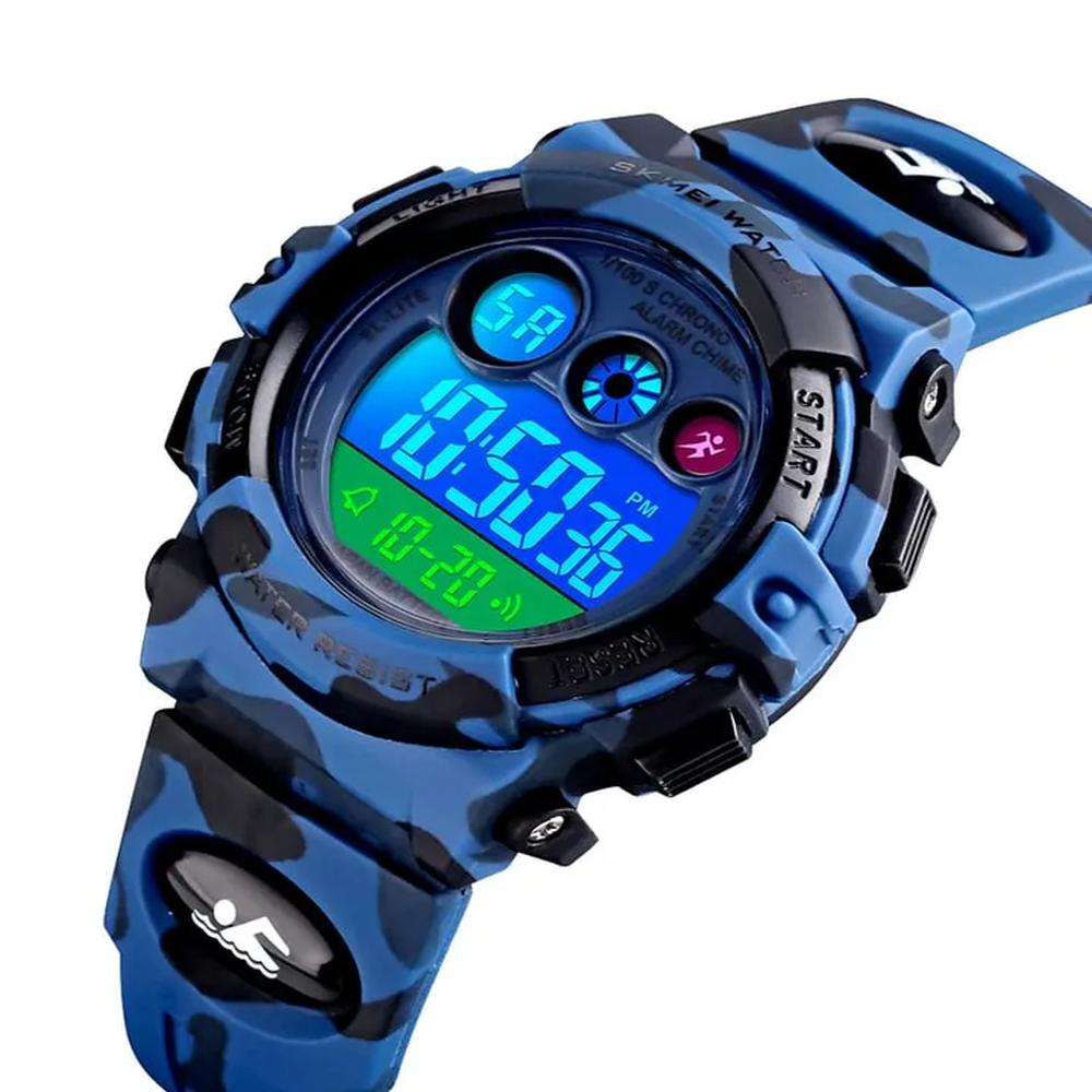 Reloj Skmei 1547 original camuflado con luces para niños
