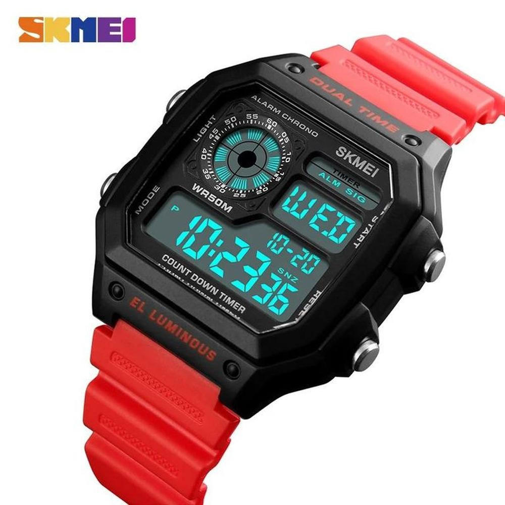 Reloj Skmei 1299 Rojo Correa negra.