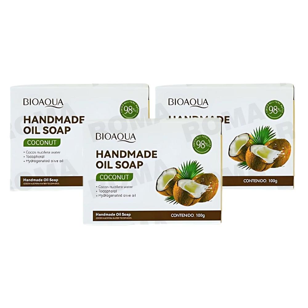 PACK 3 JABÓN EN BARRA DE COCO BIOAQUA 100G