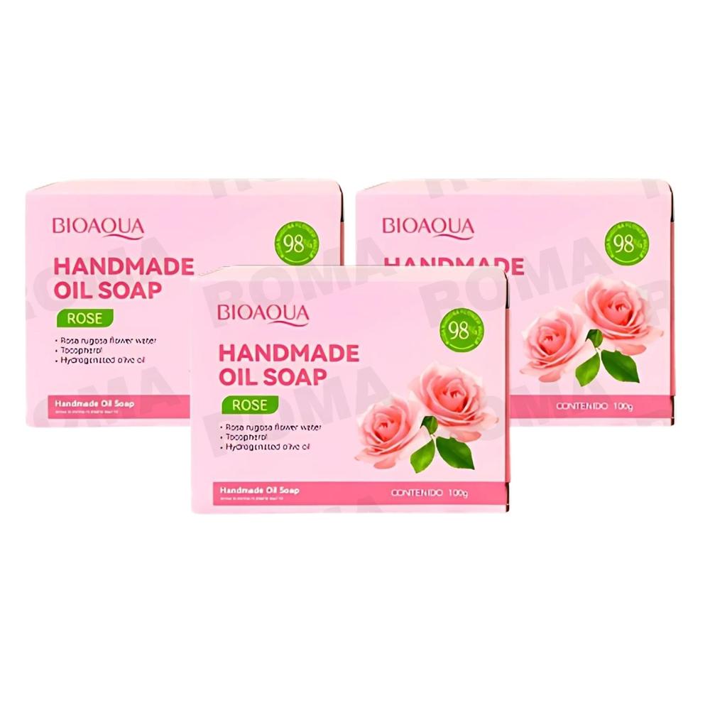 PACK 3 JABÓN EN BARRA DE ROSAS BIOAQUA 100G
