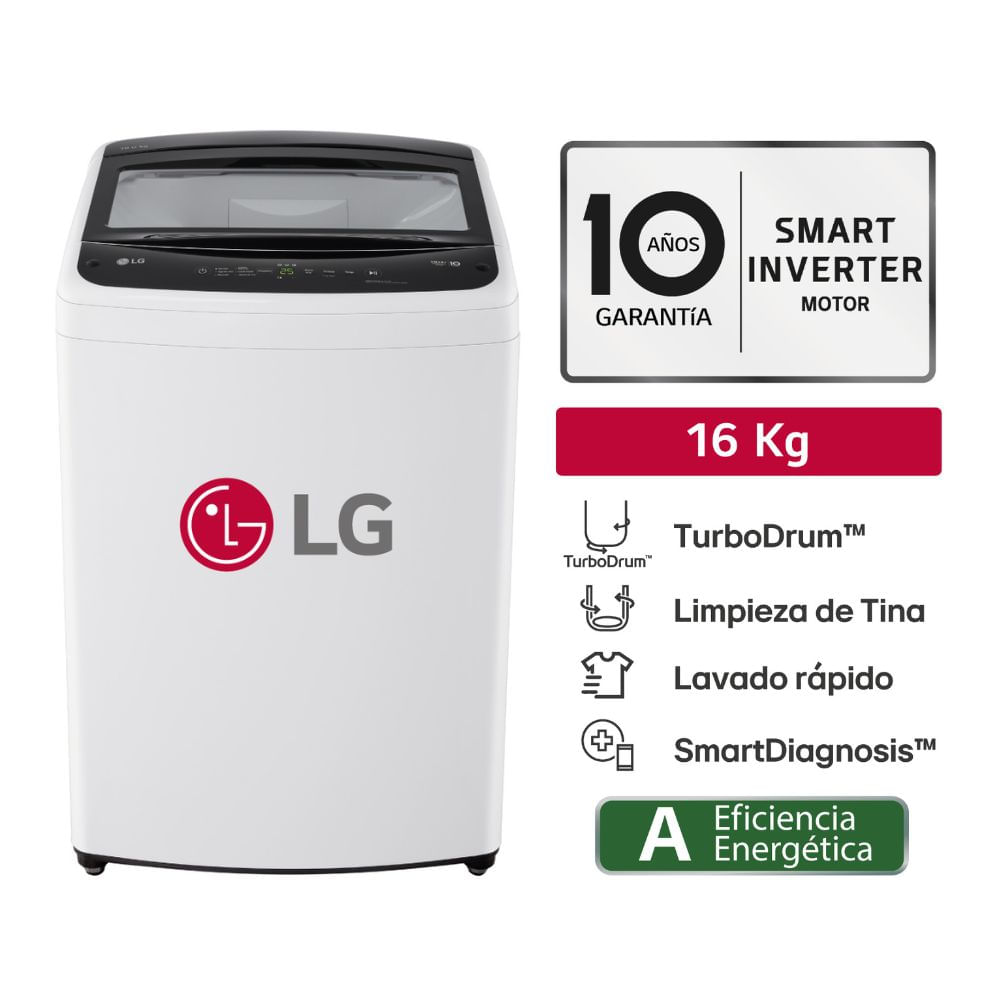 Lavadora Automática LG WT16WVTB 16kg Blanco