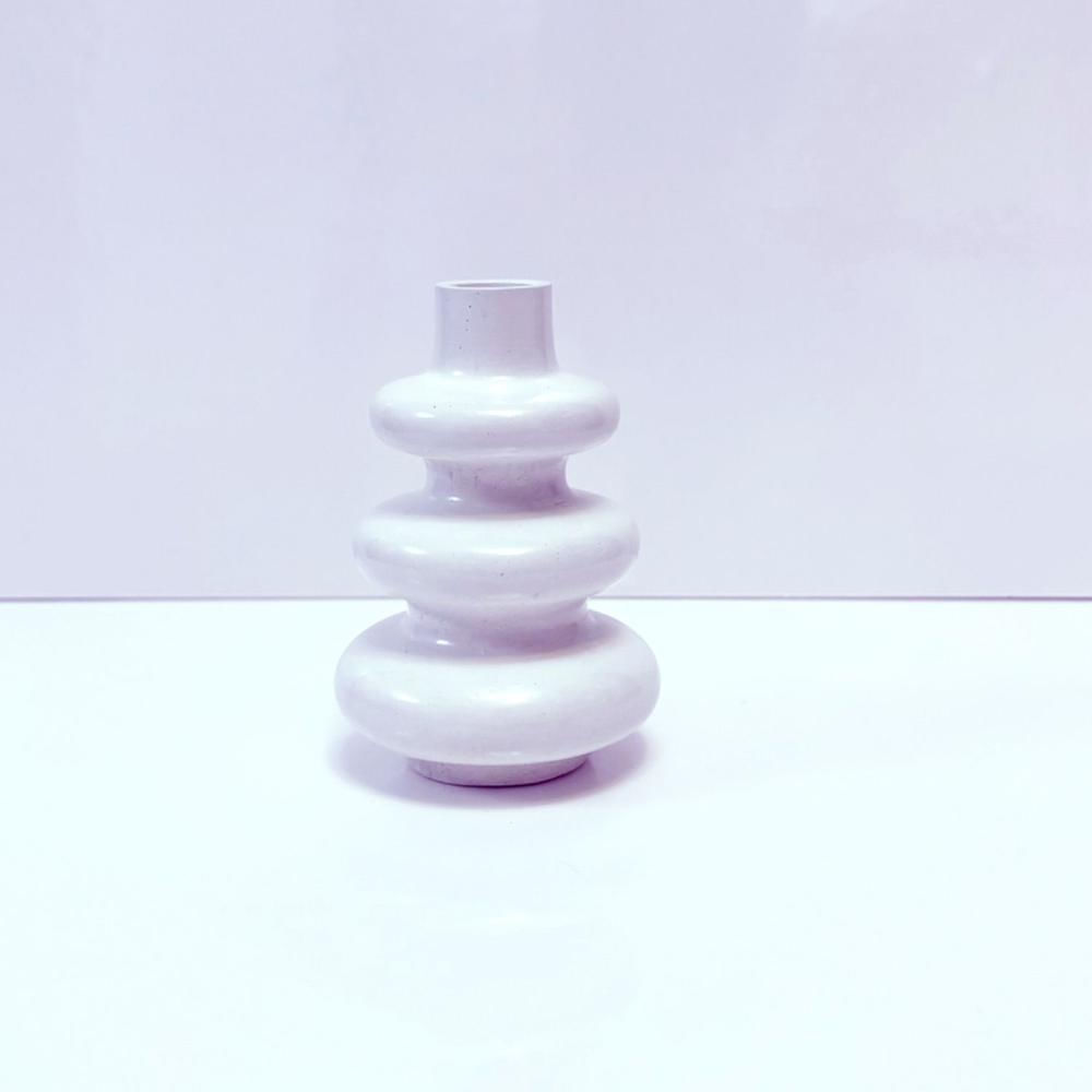 Florero Yoyahove Circle de Cemento Blanco