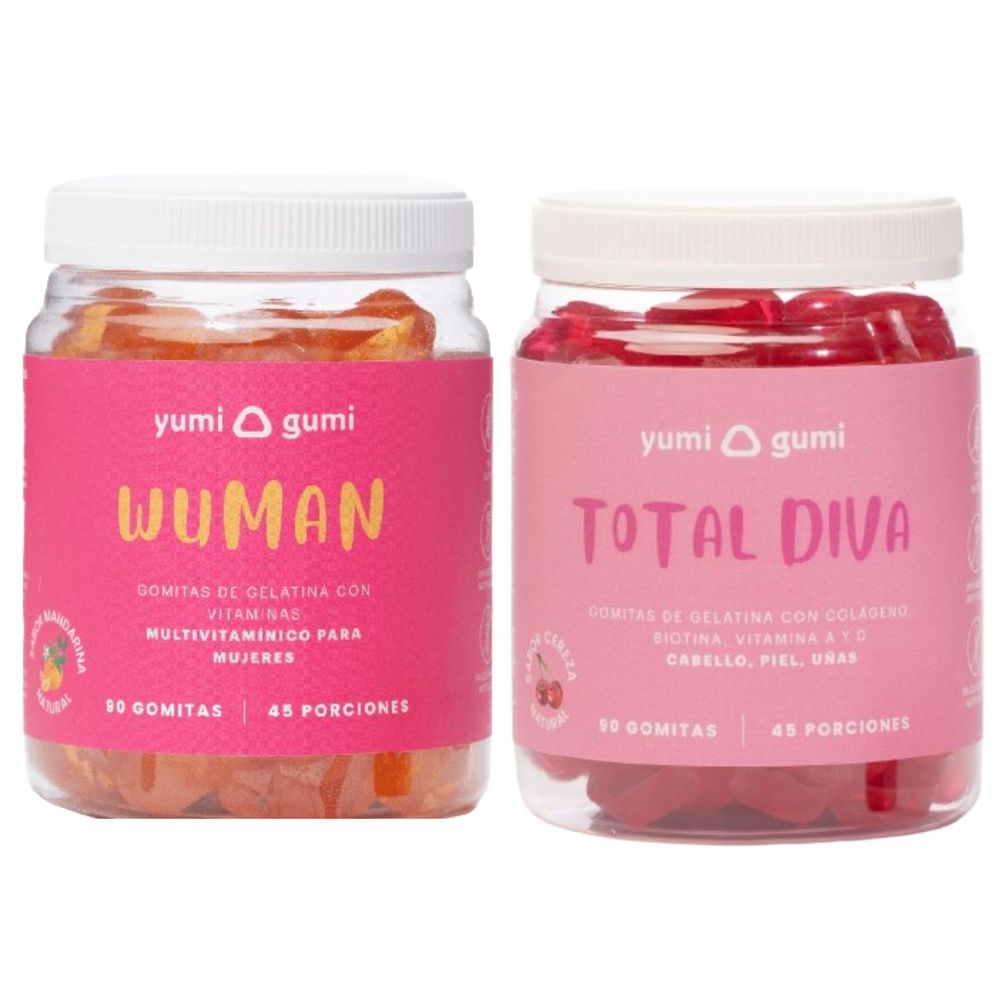 Pack Wuman + Total Diva Gomitas Yumi Gumi 90 Und Cereza Pack Wuman + Total Diva Gomitas Yumi Gumi 90 Und Cereza