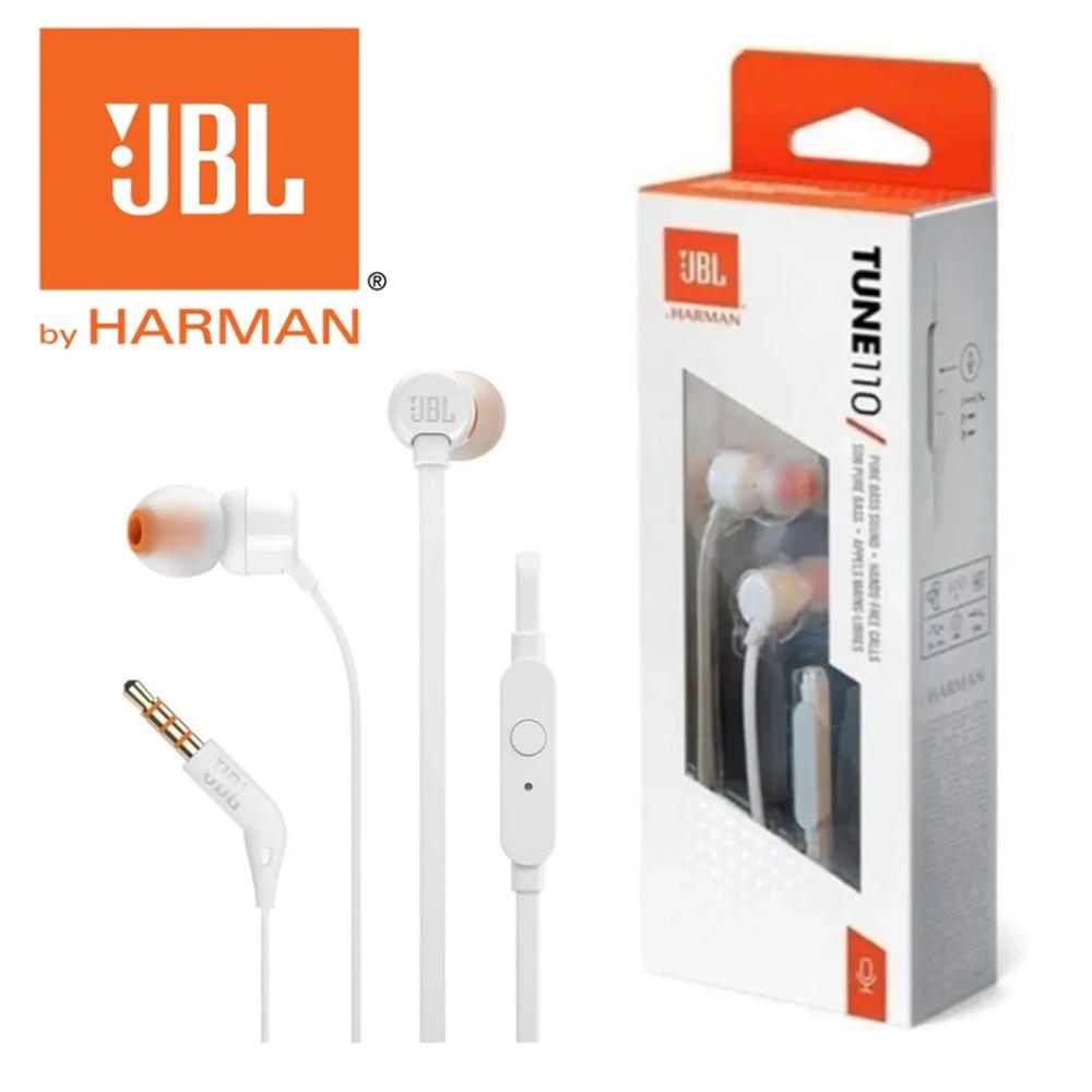 Audífono JBL TUNE 110 Micrófono Conector 3.5mm Blanco