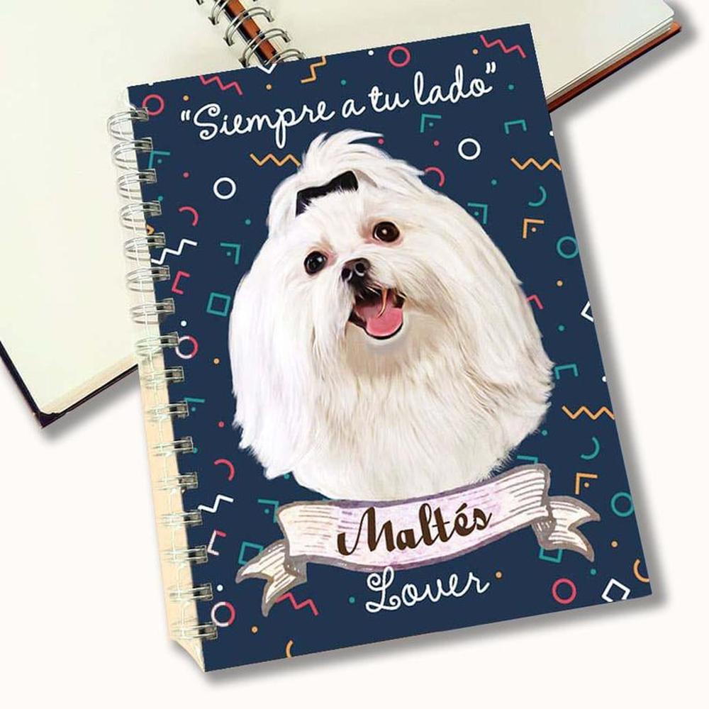 Cuaderno A5 - Qala Diseño - Perro Bichón Maltés Cuaderno A5 - Qala Diseño - Perro Bichón Maltés