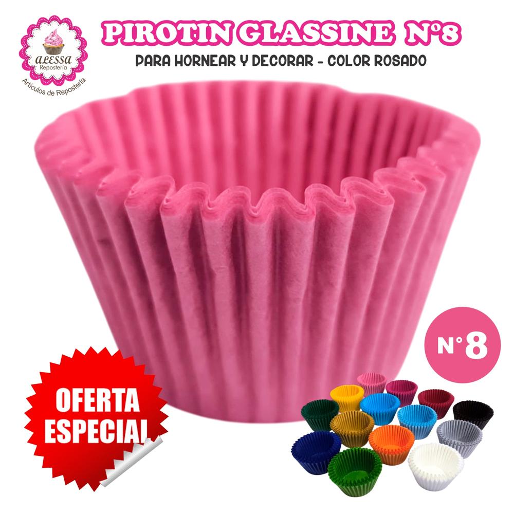 Pirotin a la Grasa Horneable Rosado Número 8 para Repostería 1000 unidades