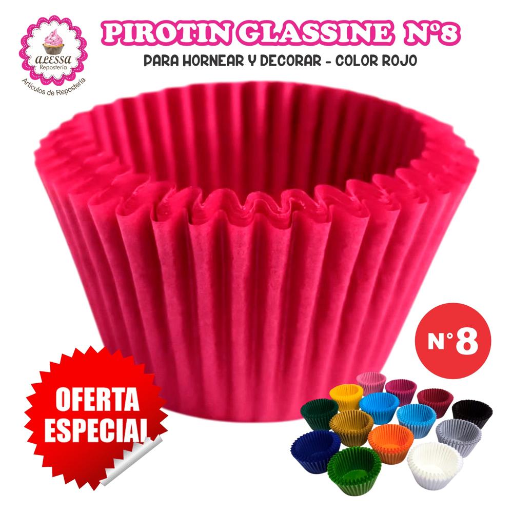Pirotin a la Grasa Horneable Rojo Número 8 para Repostería 1000 unidades
