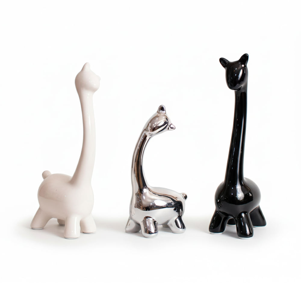 Familia de Jirafas Decorativas 3 Piezas Porcelana