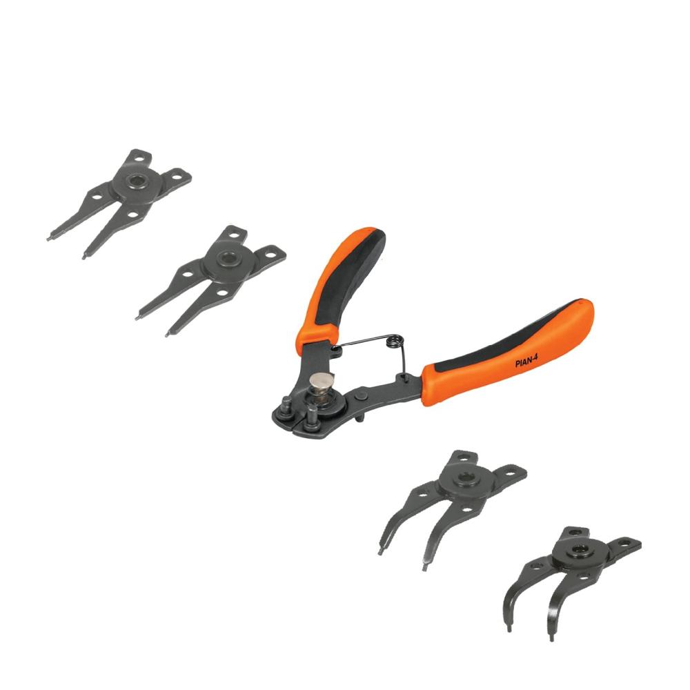 Pinza Alicate para Anillos de Retención con 4 Cabezas Intercambiables 17355 Truper