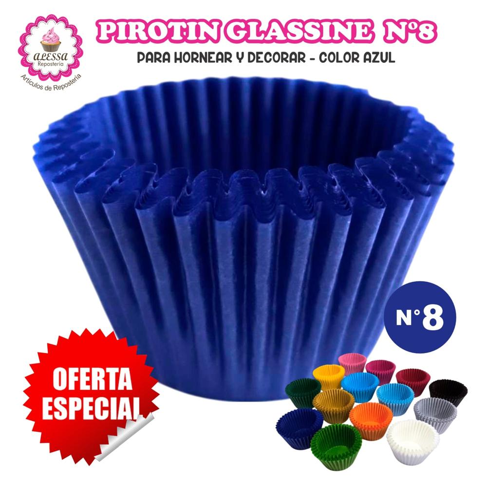 Pirotin a la Grasa Horneable Azul Número 8 para Repostería 1000 unidades