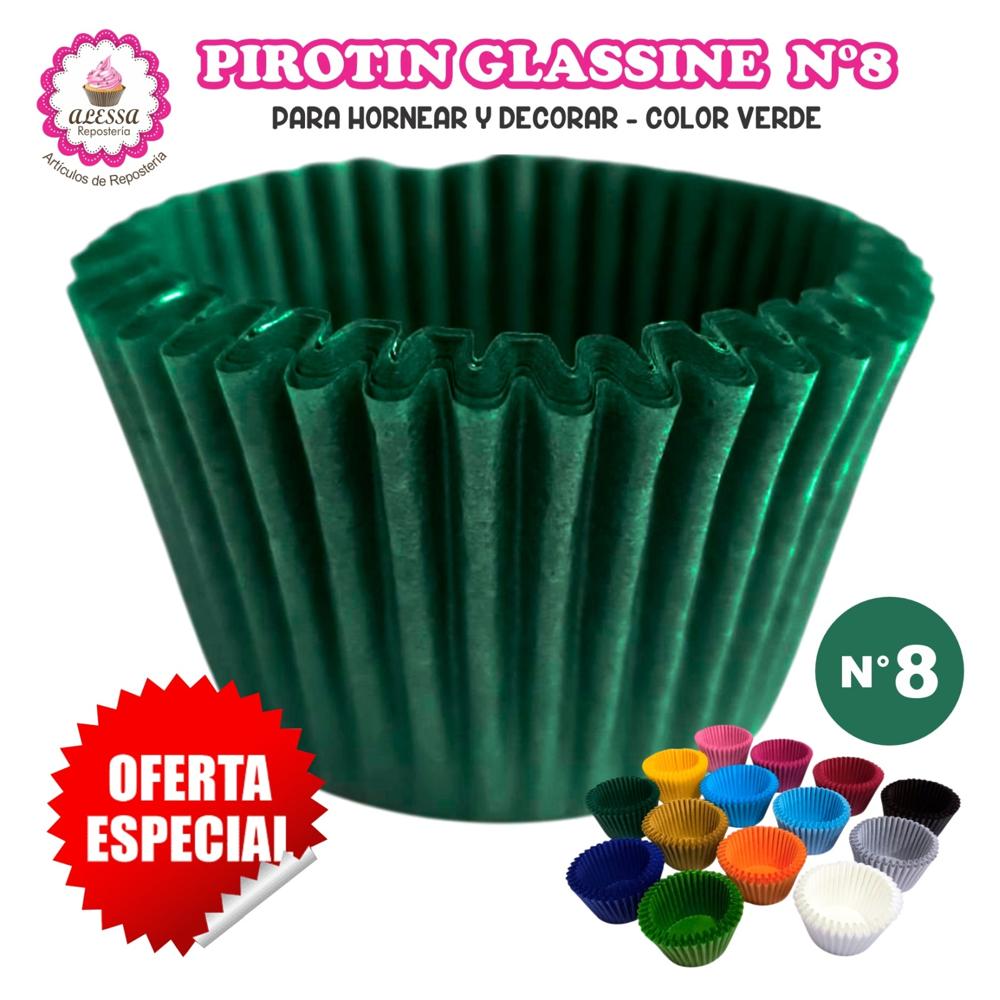 Pirotin a la Grasa Horneable Verde Número 8 para Repostería 1000 unidades