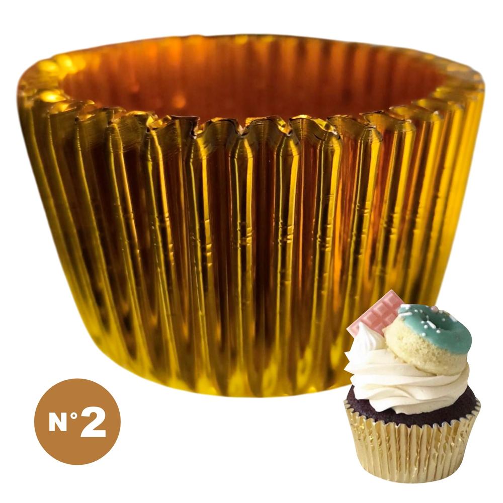 1000 Pirotines para Bocadito Metálico Dorado para Repostería Numero 2