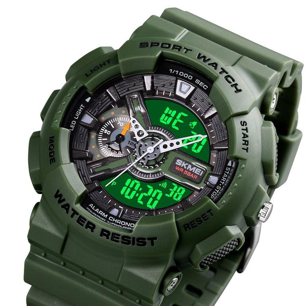 Reloj Skmei 1688 VERDE MILITAR Correa Silicona.