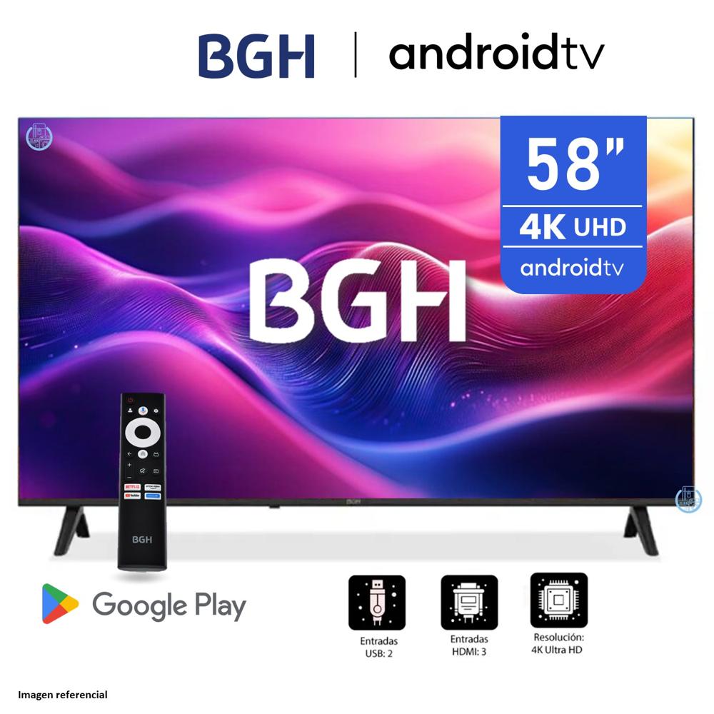 Televisor BGH 58 UHD 4K Android TV B5824UK6AIP Modelo 2025