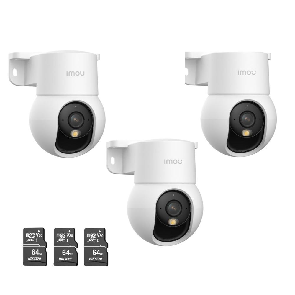 Kit 3 Cámaras Seguridad WiFi Imou Ranger Mini 2K 3MP + Micro SD 64GB Interior Visión 360°