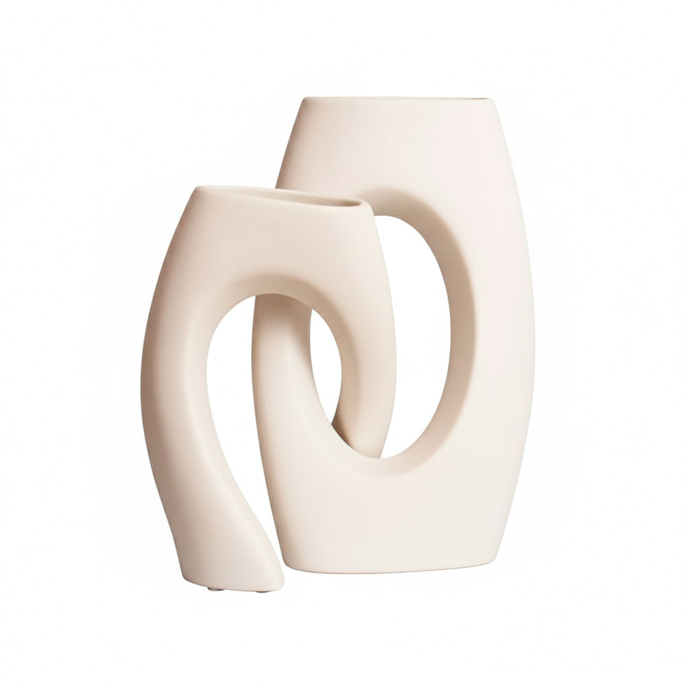 Florero Panadecor Abstracto Doble 21CM Porcelana