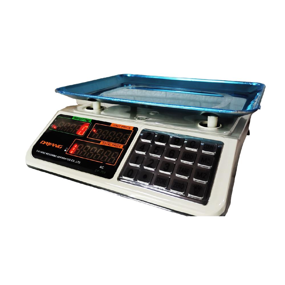 Balanza Digital para Bodega 40 Kg Doble Pantalla Teclado de Acero