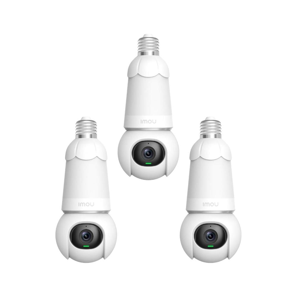 Kit 3 Cámaras de Seguridad WiFi Imou Bulb 2K 3MP Tipo Foco PT 360° Visión Nocturna