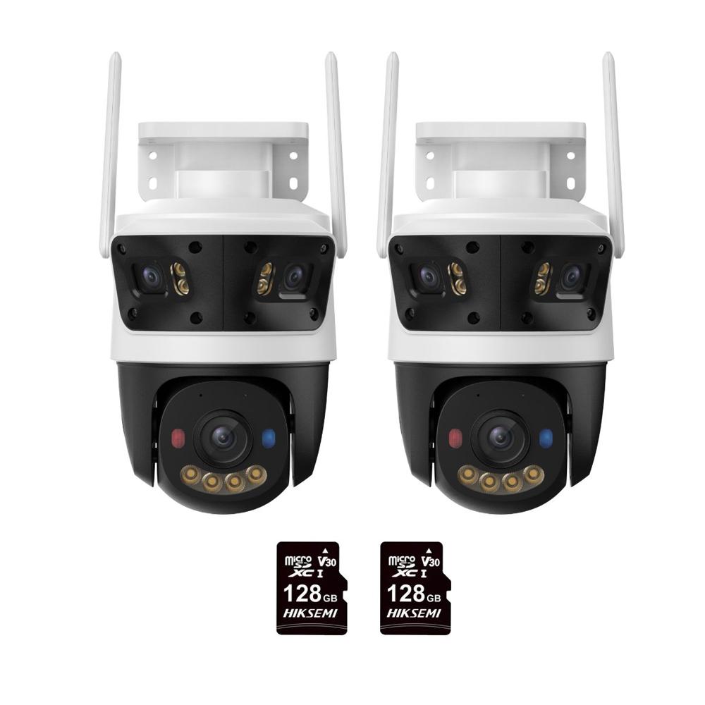 Kit 2 Cámaras Seguridad WiFi Imou Cruiser Triple 11MP + Micro SD 128GB 360° Exterior