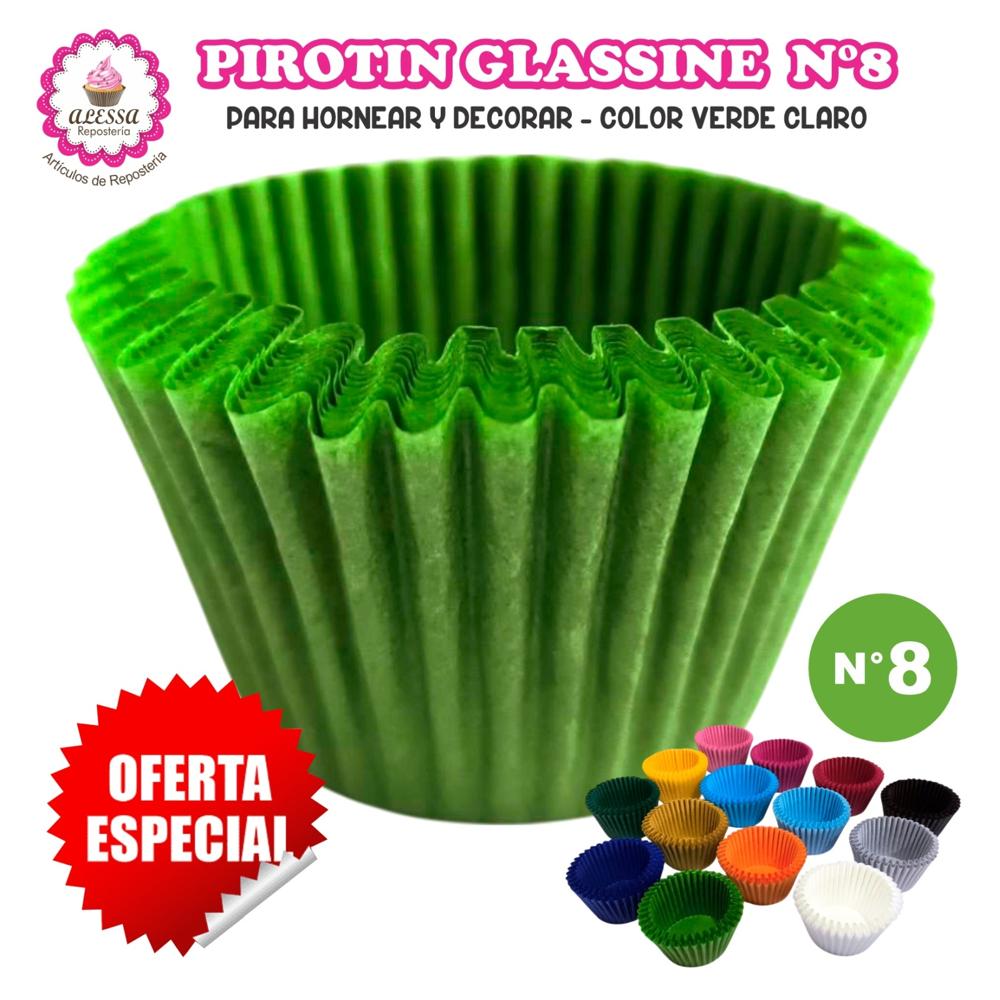 Pirotin a la Grasa Horneable Verde claro Número 8 para Repostería 1000 unidades