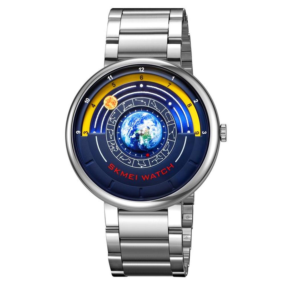 Reloj Skmei 2361 GALAXY Mundo Constelación Plateado Correa Acero