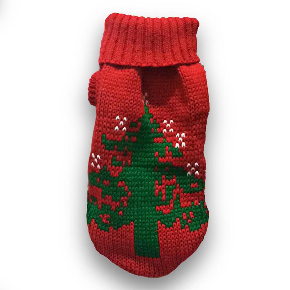 CHOMPA ROJA CON DISEÑO DE ÁRBOL PARA PERRO GATO - TALLA XS