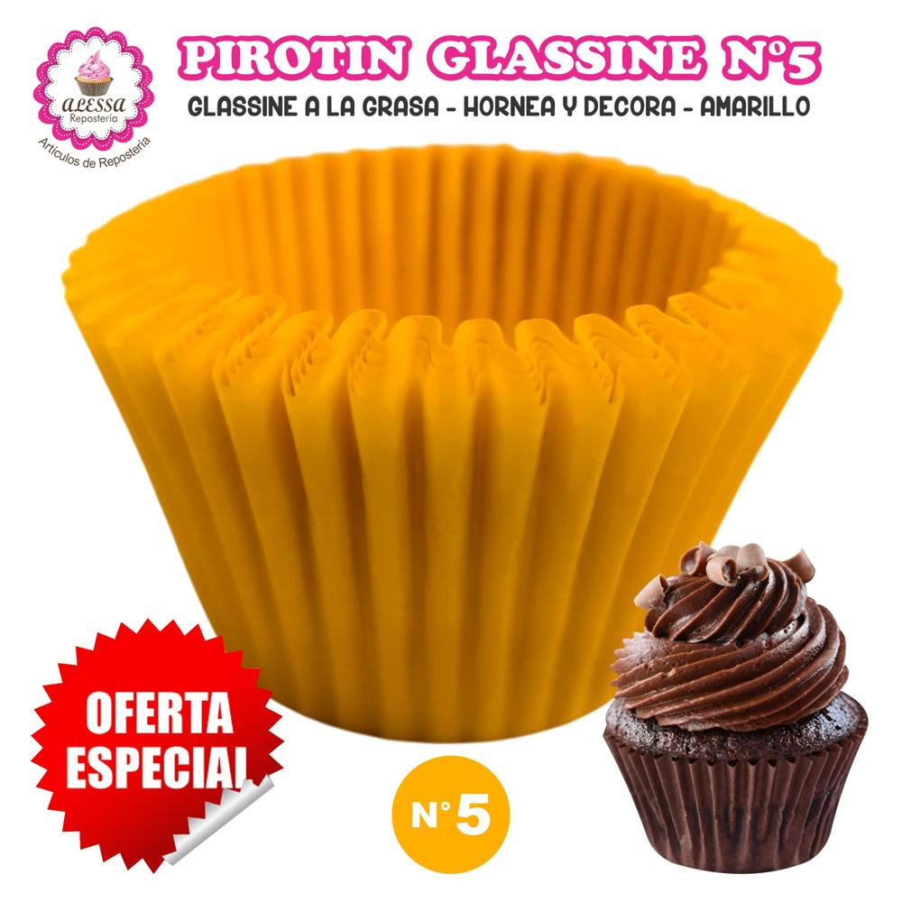 Pirotin a la Grasa Horneable Amarillo Número 5 para Repostería 1000 unidades