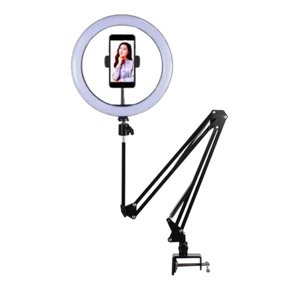 Aro Led 26 cm con Soporte Plegable para Escritorio Cama