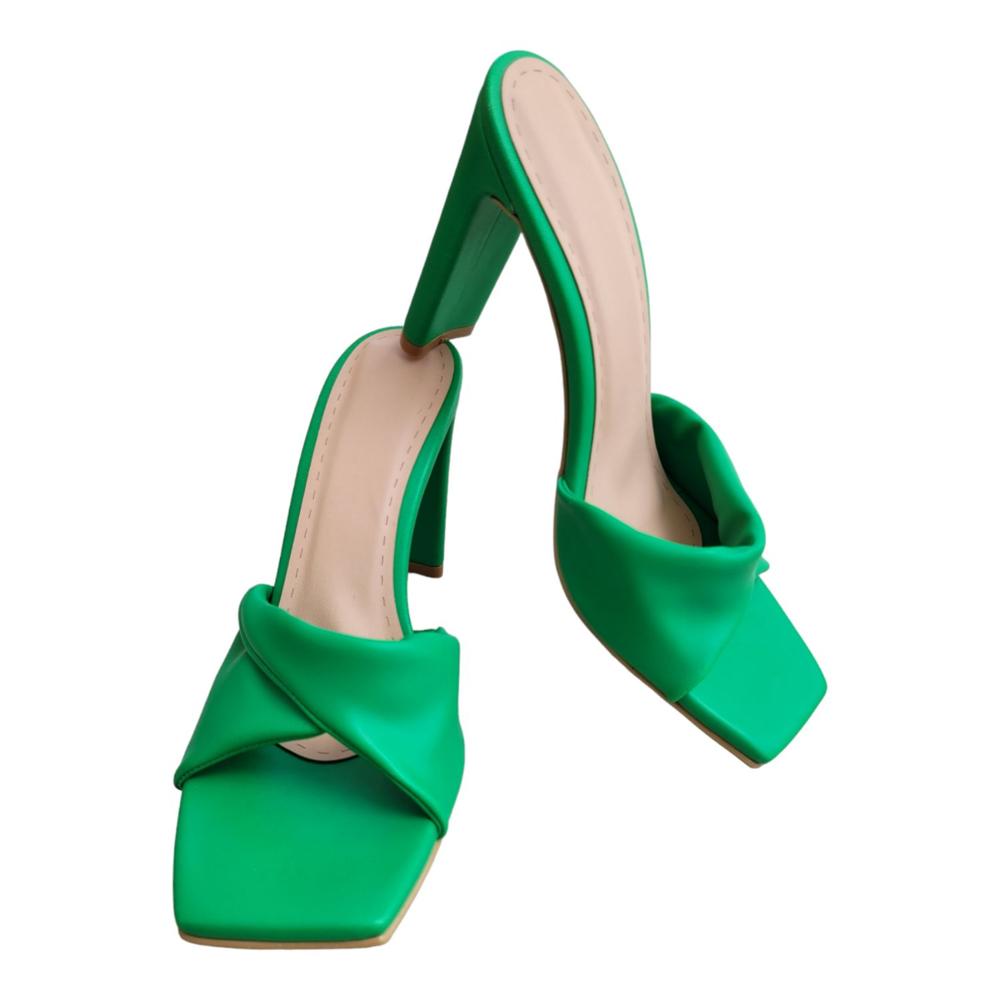 Sandalias de Tacón para Mujer Daisy Shoes Modelo Ania Color Verde Perico Talla 38