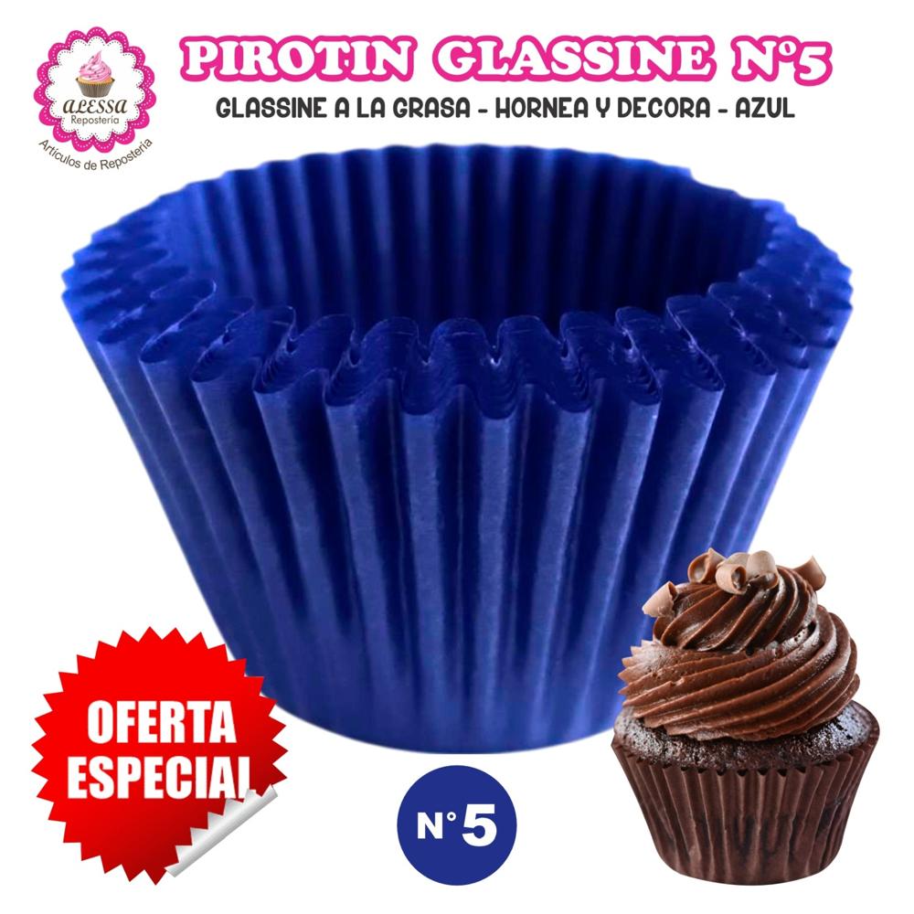 Pirotin a la Grasa Horneable Azul Número 5 para Repostería 1000 unidades