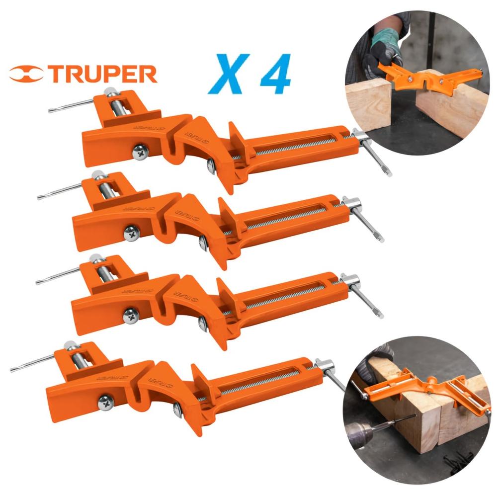 Prensa Esquinera Carpintero Pack 4 unidades Truper 17690