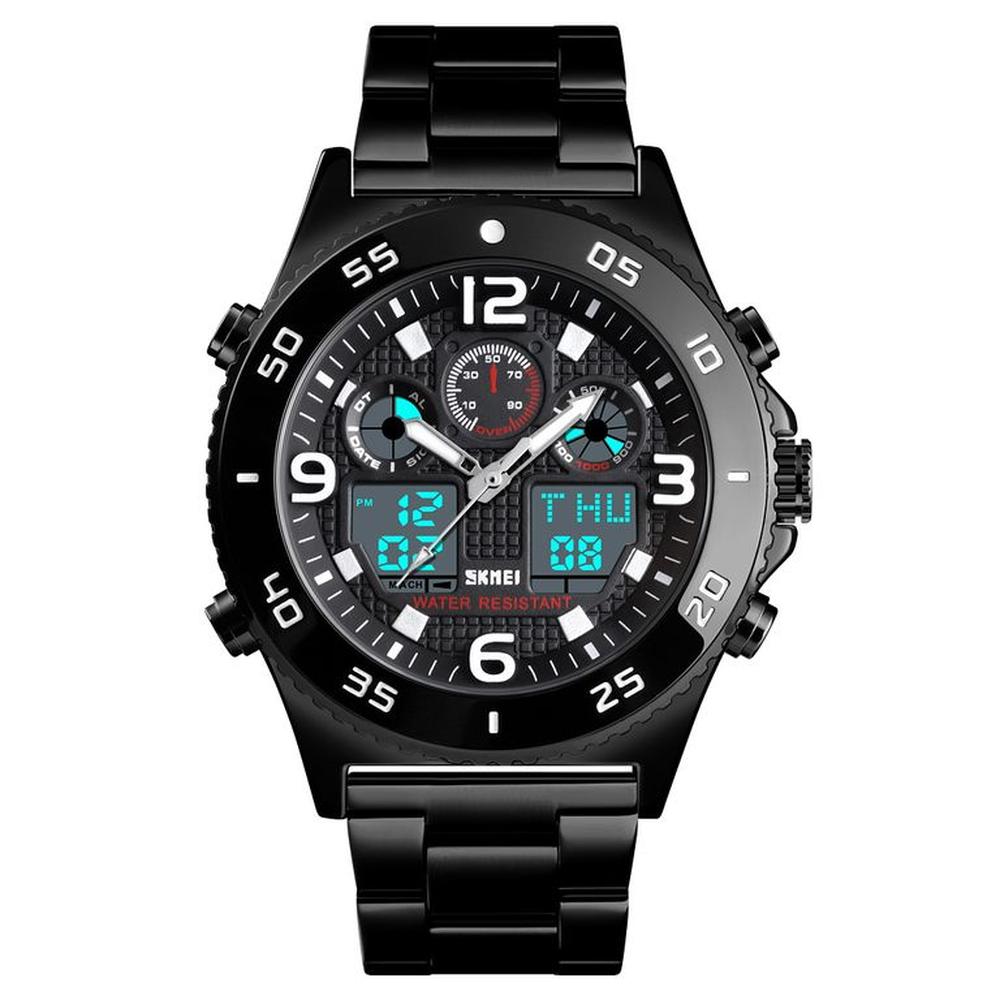 Reloj Skmei 1538 Negro Analogico Digital Acero.