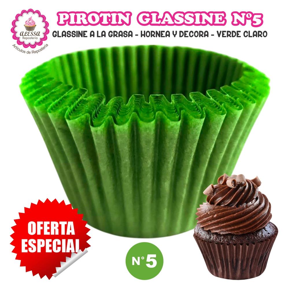 Pirotin a la Grasa Horneable Verde Claro Número 5 para Repostería 1000 unidades